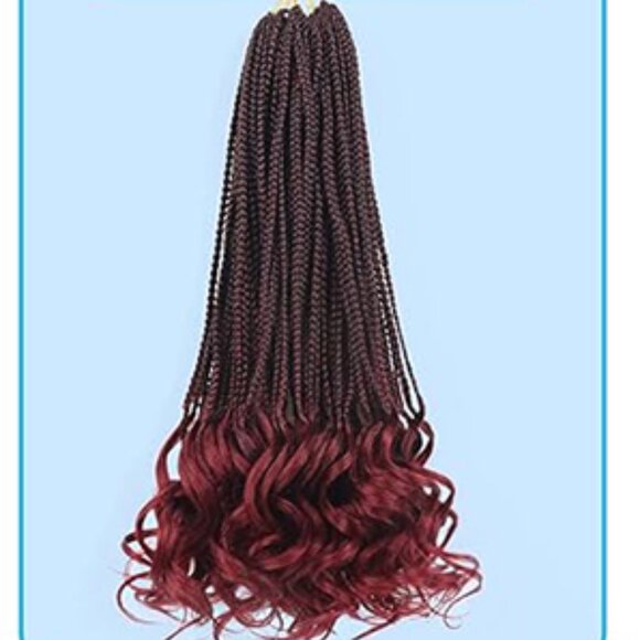 French curl Crochet Hair Extensions 14 inch deep red black - Picture 1 of 3